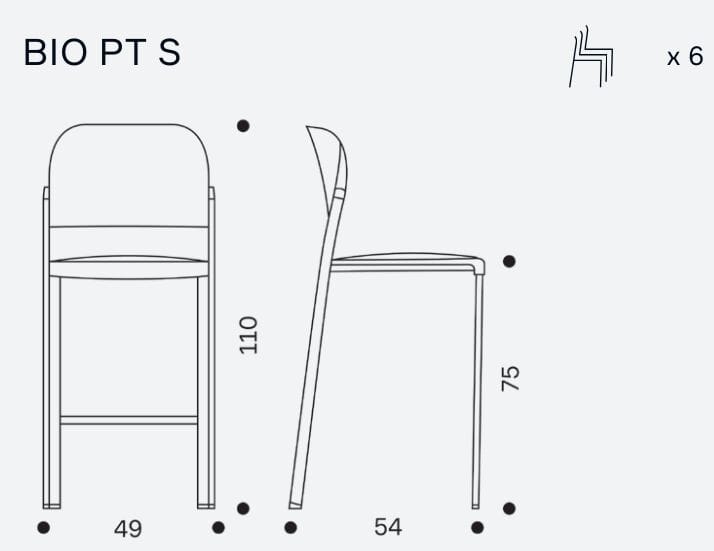 Штабелируемый табурет из полипропилена IBEBI био ARCH-00010067 - Вид №2