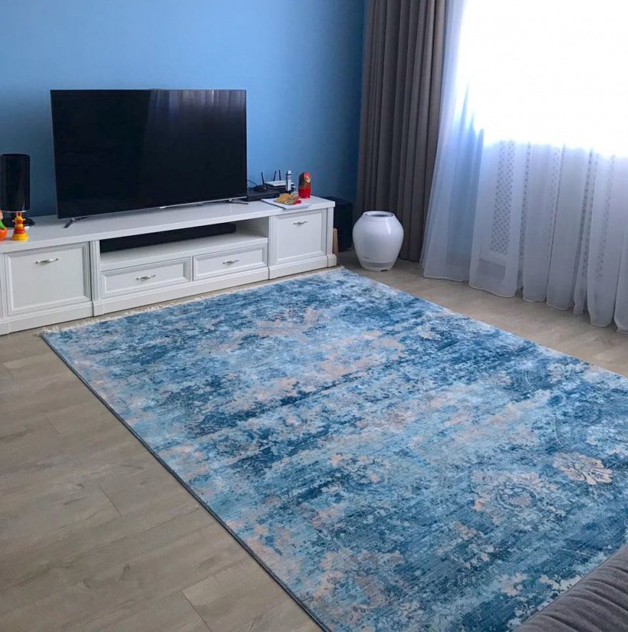 Винтажный ковер 073LCV 120х156 DOLLY CAPRETS ДИЗАЙНЕРСКИЕ 119772 Голубой;синий;белый  - Вид №1