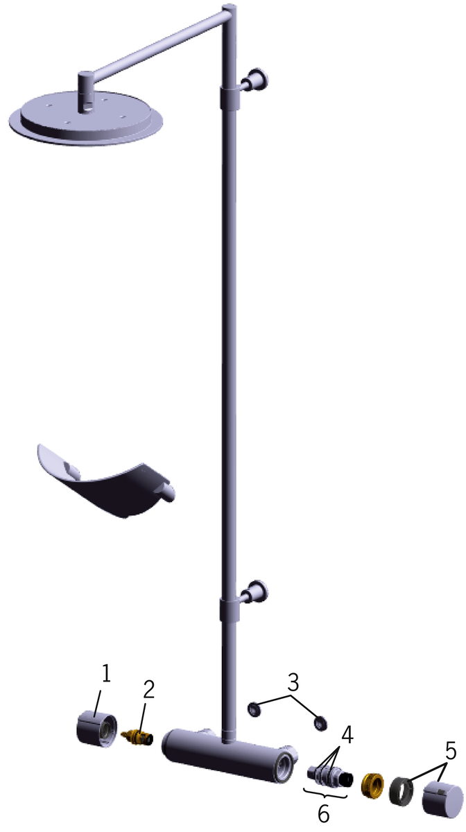 Oras 2890U Смеситель с верхним душем rain shower 2890U Cubista Хром  - Вид №5