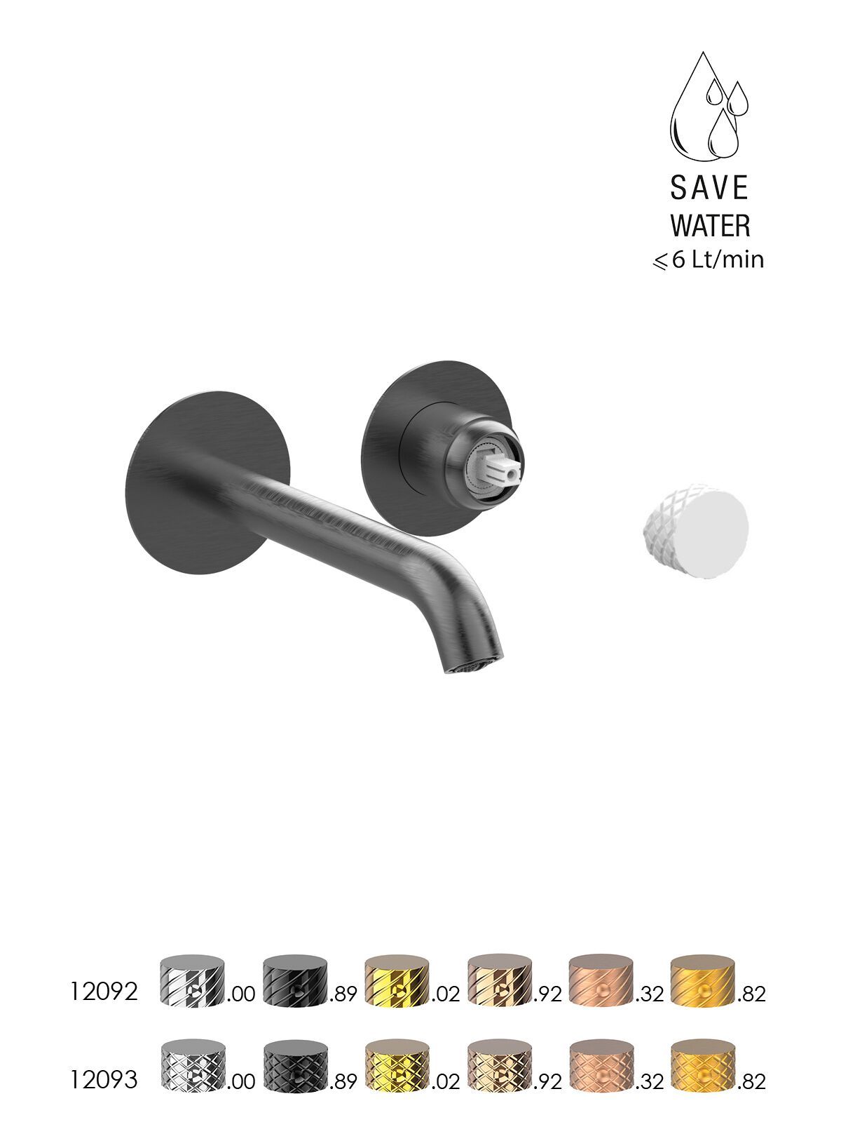 Смеситель для раковины с 2 отверстиями и ограничителем расхода Rubinetterie Frattini Pepe XLS ARCH-00007424 - Вид №6