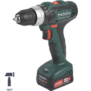 Дрель-шуруповерт аккумуляторная ударная Metabo PowerMaxx SB 601076500, 12 В Li-ion 2х2 Ач 82334541 STLM-2046302