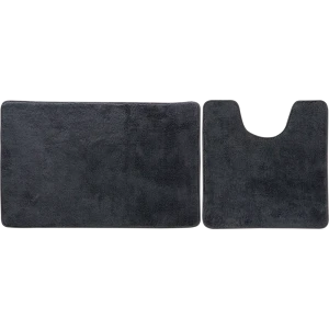 Набор ковриков для ванной комнаты Jersey 45x70/45x45 см цвет антрацит
