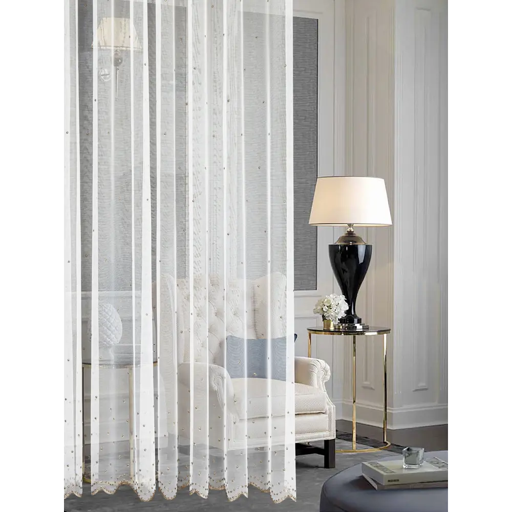 Тюль на ленте Модена 250x260 см цвет бело-коричневый MIAMOZA STLM-2048912 - Вид №2