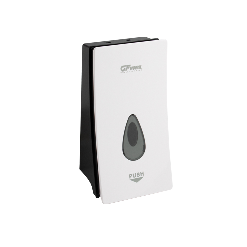 GFmark - Дозатор жидкого МЫЛА, универсальный, пластиковый, БЕЛЫЙ, с глазком - капля, 400 мл, код: 641 