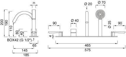 Ceadesign Термостатический смеситель из нержавеющей стали с ручным душем Lutezia Ltz 35 - Вид №1