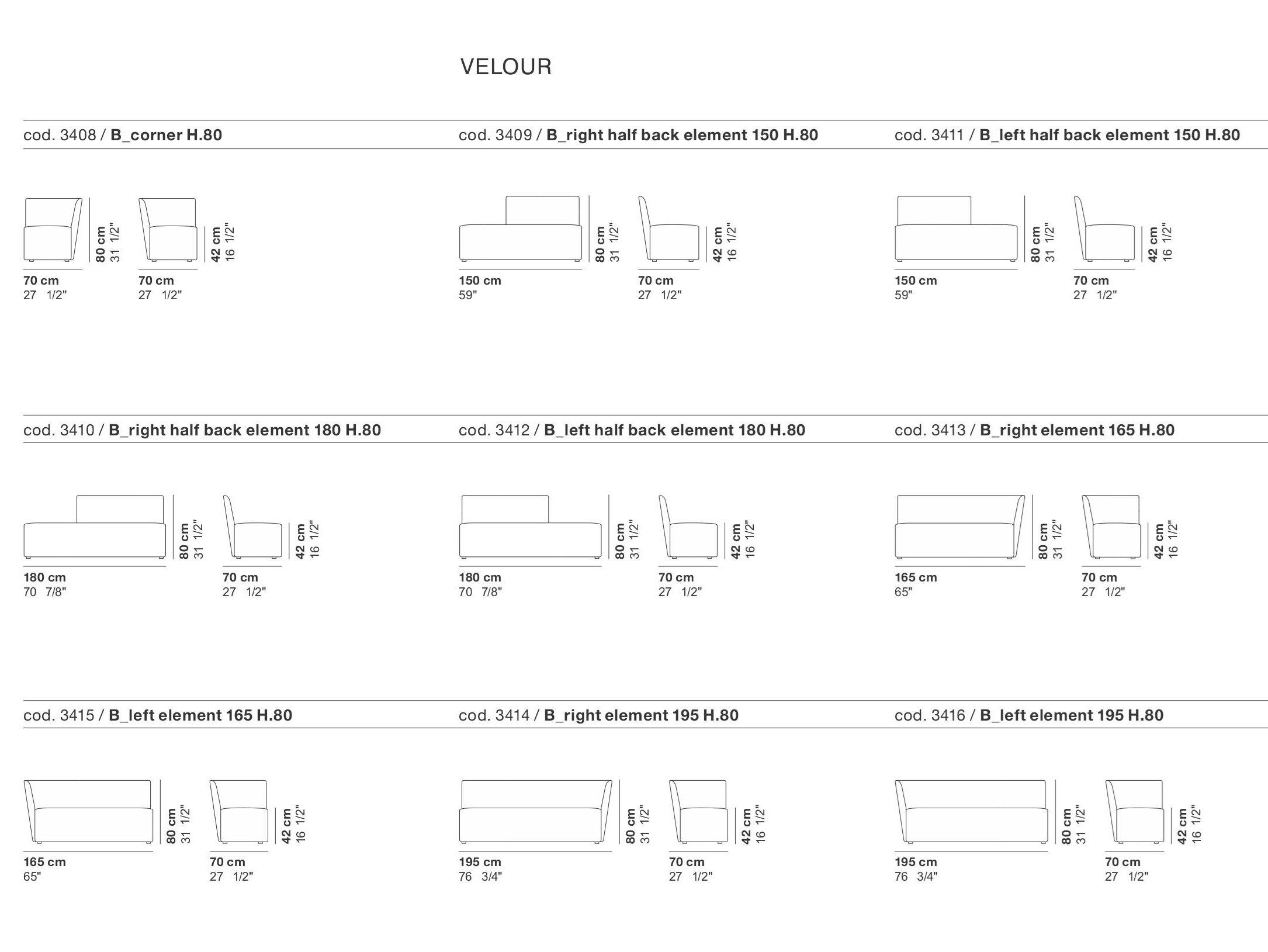 Модульный диван для контракта La Cividina велюр ARCH-00144362 - Вид №9