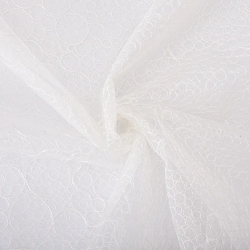 Тюль с вышивкой на сетке «Пузырьки» 1 п/м 280 см цвет кремовый ELIT HOME STLM-2149723