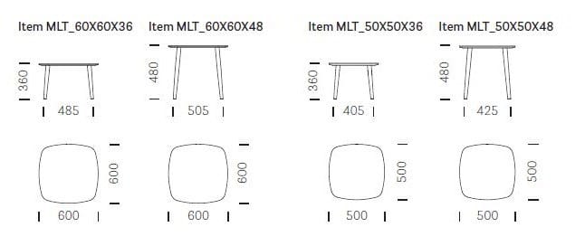 Деревянный квадратный журнальный столик Pedrali Мальме ARCH-00089245 - Вид №3
