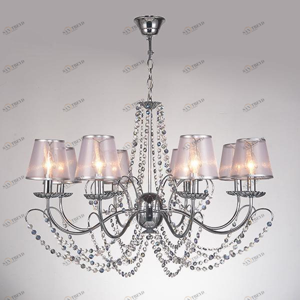 Подвесная люстра Eurosvet 10069/8 хром/прозрачный хрусталь Strotskis EUROSVET ДИЗАЙНЕРСКИЕ 186763 Серебро 