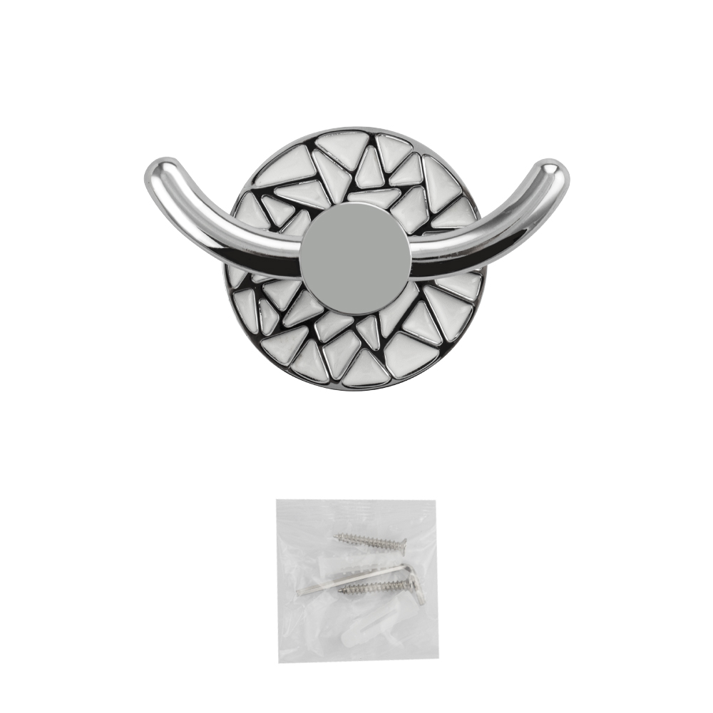 GFmark - Крючок двойной, с БЕЛОЙ МОЗАИКОЙ, код: 3211  - Вид №3