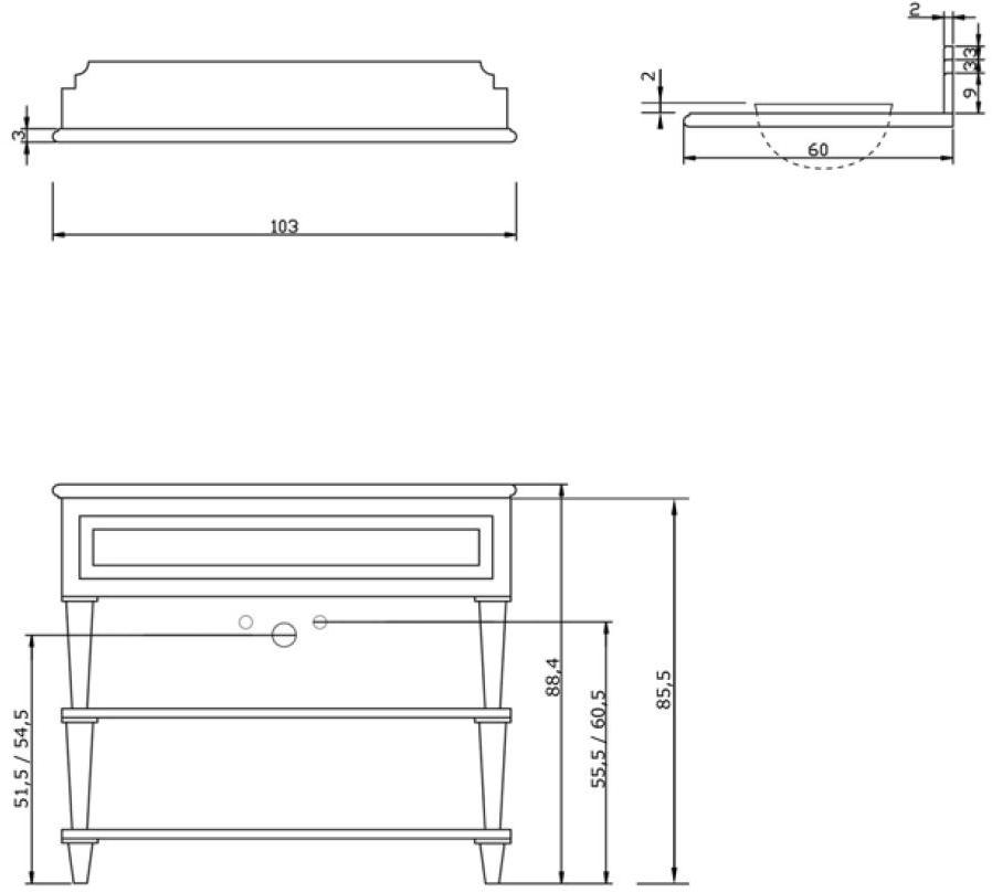 Gentry Home Консольная мойка из лакированной древесины Nottingham sun-id-1375991 - Вид №3