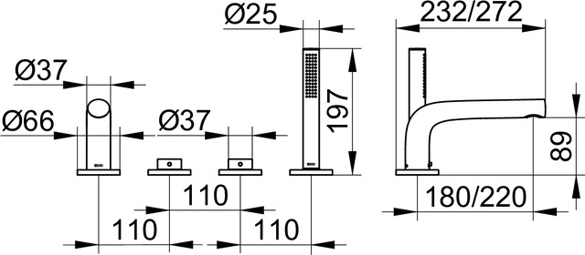 51530130200 Смеситель для ванны KEUCO Edition 400 - Вид №2