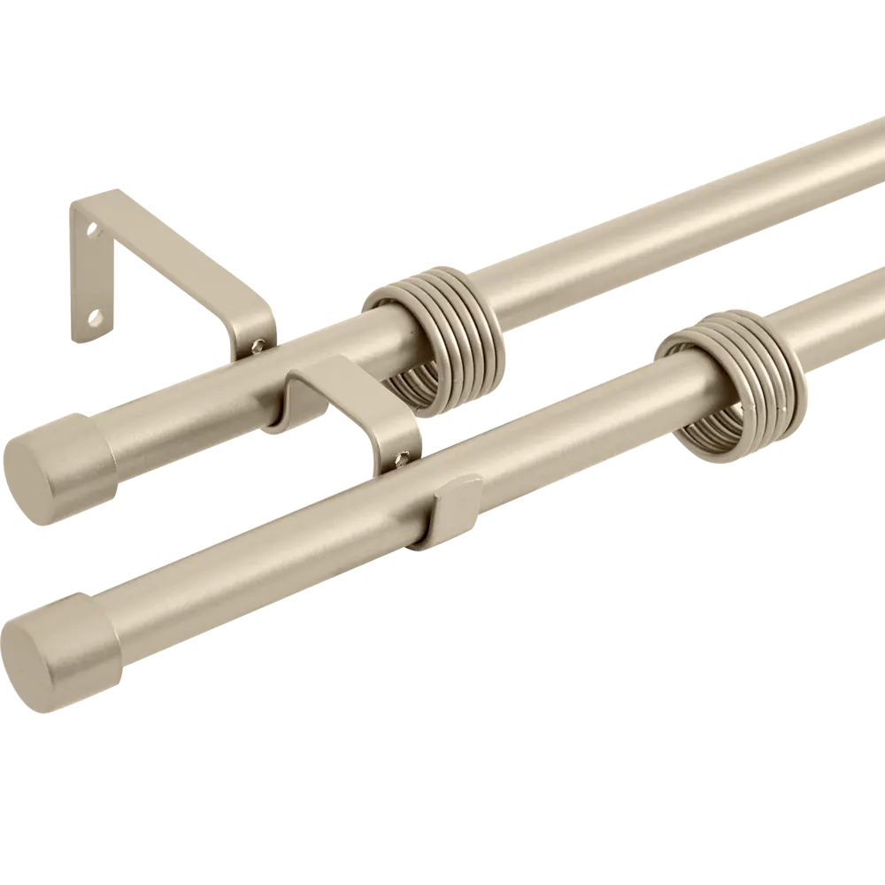 Карниз двухрядный раздвижной d19/16 мм заглушка 160-320 см цвет сталь ORBIS STLM-2050890