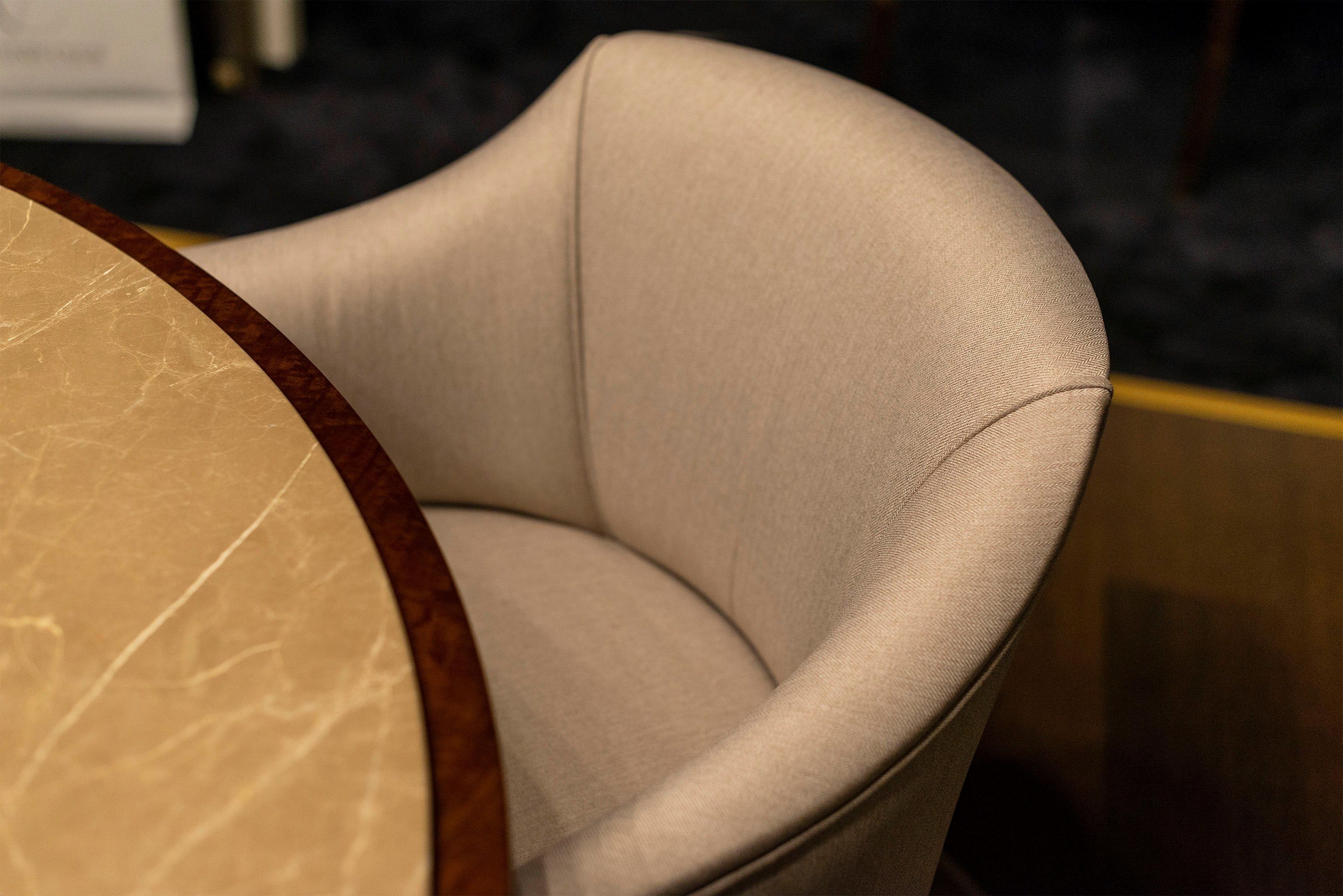 Круглый обеденный стол из эвкалипта и мрамора Stylish Club ARCH-00070671 - Вид №4