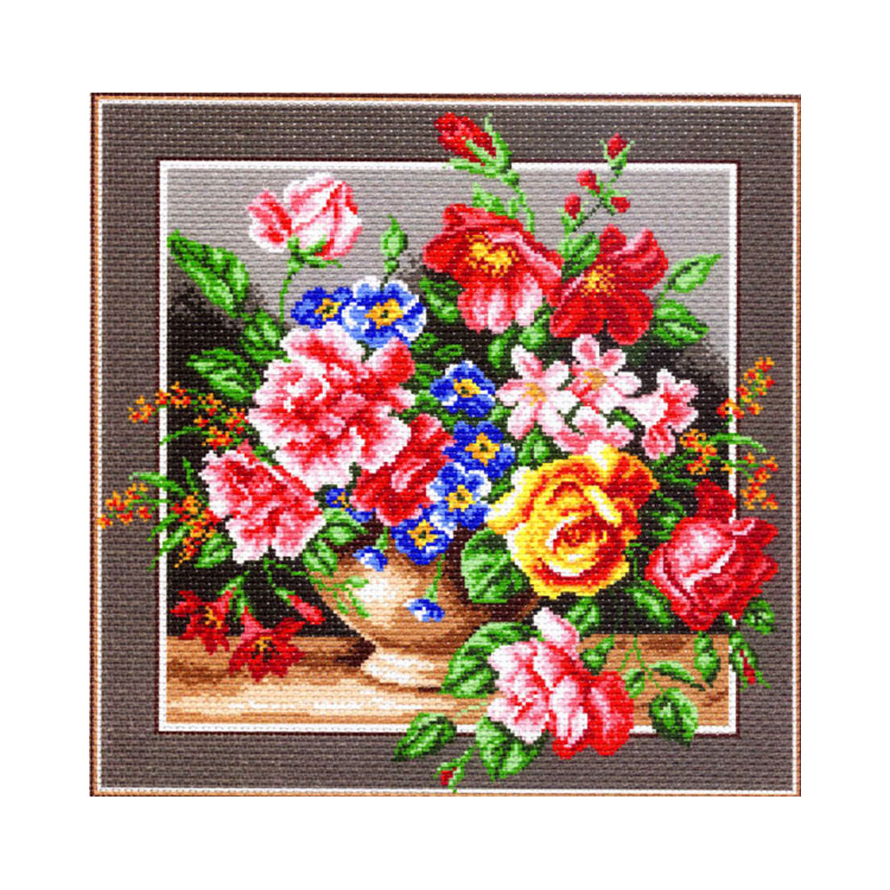 1272 Канва/ткань с рисунком Рисунок на канве 41 см х 41 см "Гармония цвета" Матренин посад 