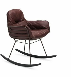 Freifrau Кресло-качалка, обитое кожей, с подлокотниками Leyasol