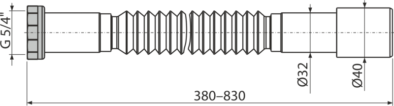 Гибкое соединение 5/4"×32/40 металл ALCAPLAST A760 - Вид №1