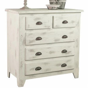 Комод белый состаренный с 5 ящиками 26 Solea VAVI КОМОД SOLEA 132566 Белый