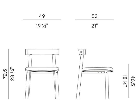 Стул из ясеня с мягким сиденьем Potocco HELVETICA 868/W ARCH-00030672 - Вид №4