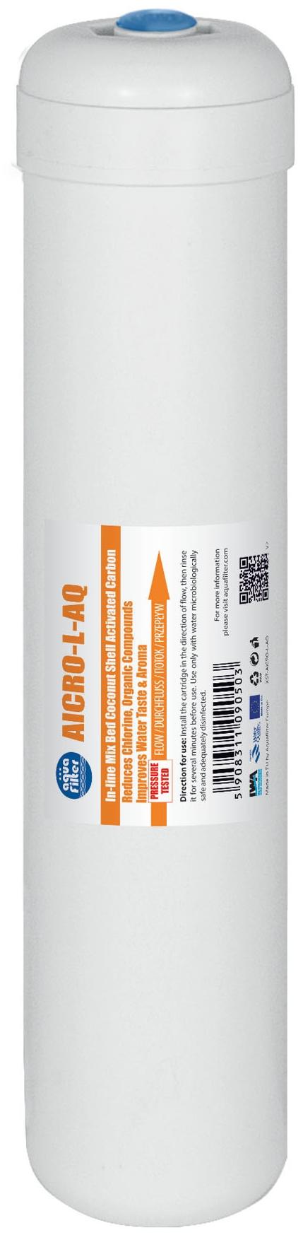 Линейный угольный картридж 2,5"х12" Aquafilter AICRO-L-AQ резьбовой, 721 