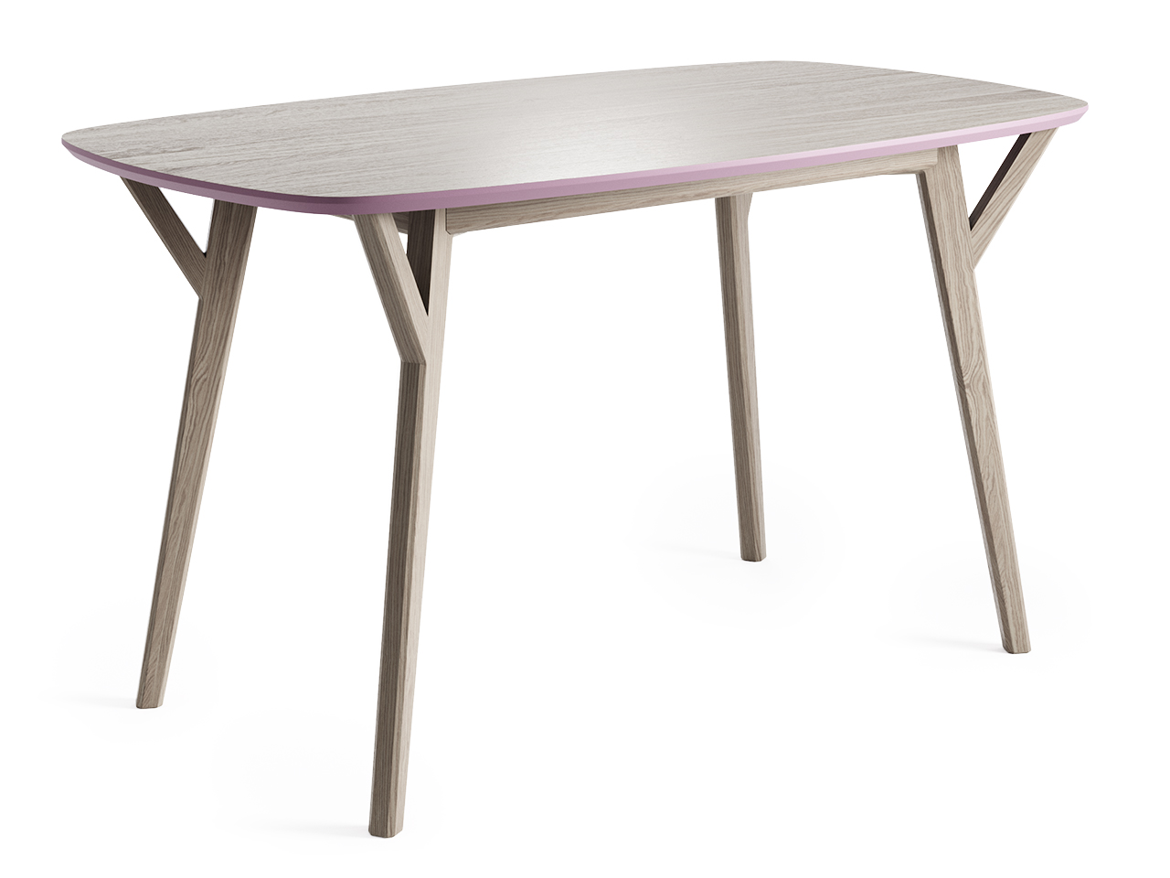 Обеденный стол прямоугольный с кантом беленый дуб, лаванда Proso THE IDEA  210025 Беленый дуб;бежевый  - Вид №1