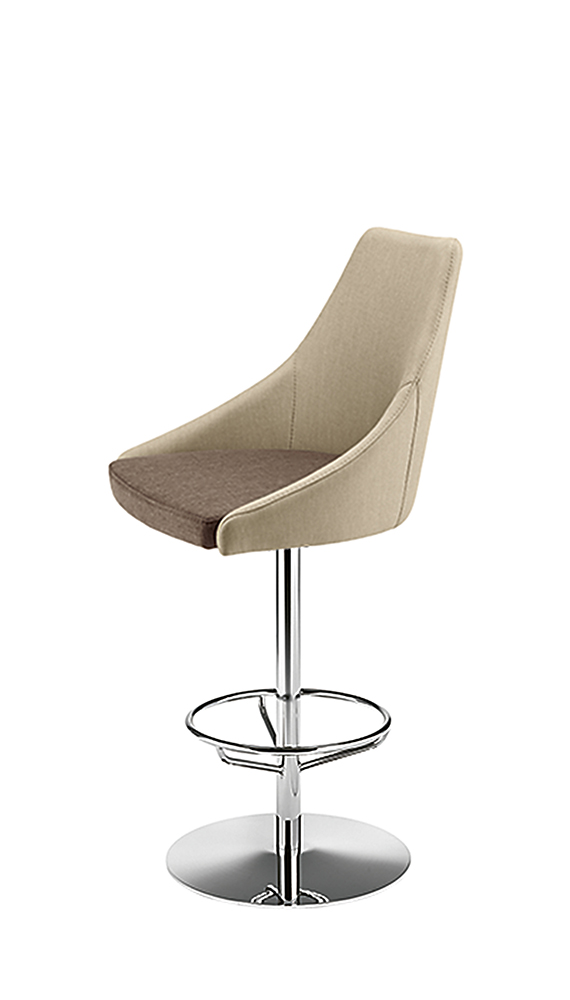 Kontea 310 Поворотный табурет с центральной стальной рамой. Мягкое сиденье и спинка. Et al. Kontea