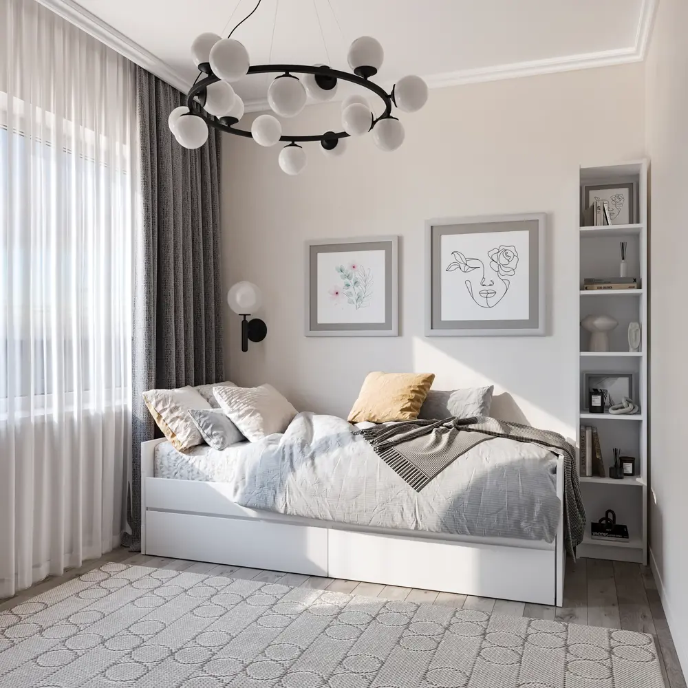 Кровать Шведский стандарт Сириус Ш96x204.4 см цвет белый STLM-2033594 - Вид №3