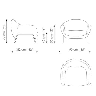 Тканевое кресло с подлокотниками BONALDO Boolean ARCH-00109611 - Вид №6