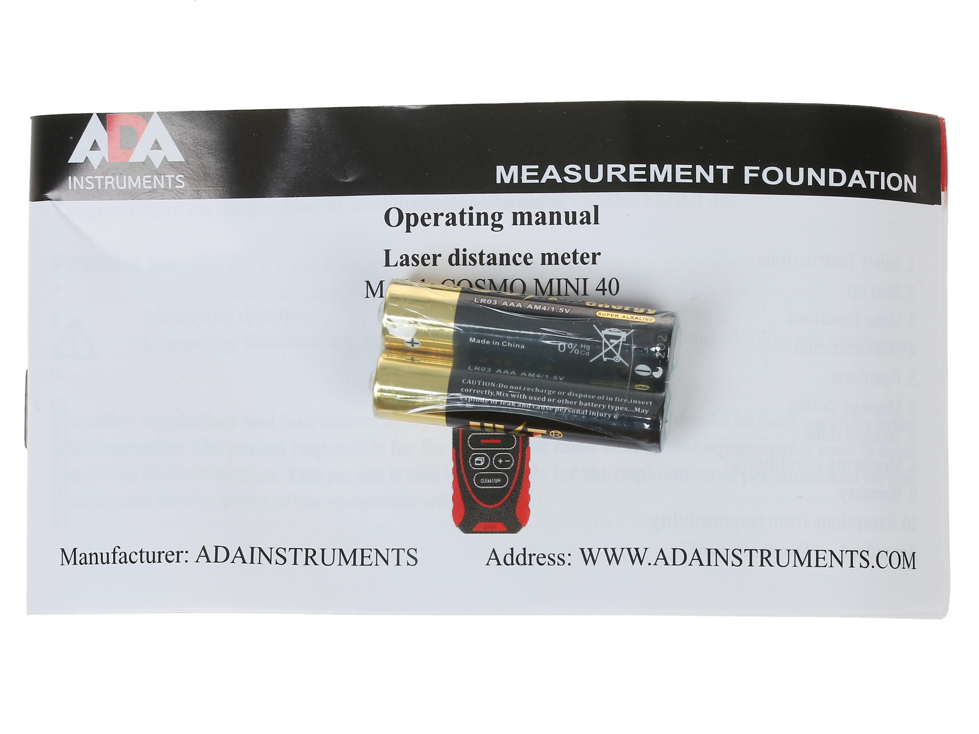 Лазерный дальномер ADA Cosmo MINI 40 1102874 STDN-0003934 - Вид №6