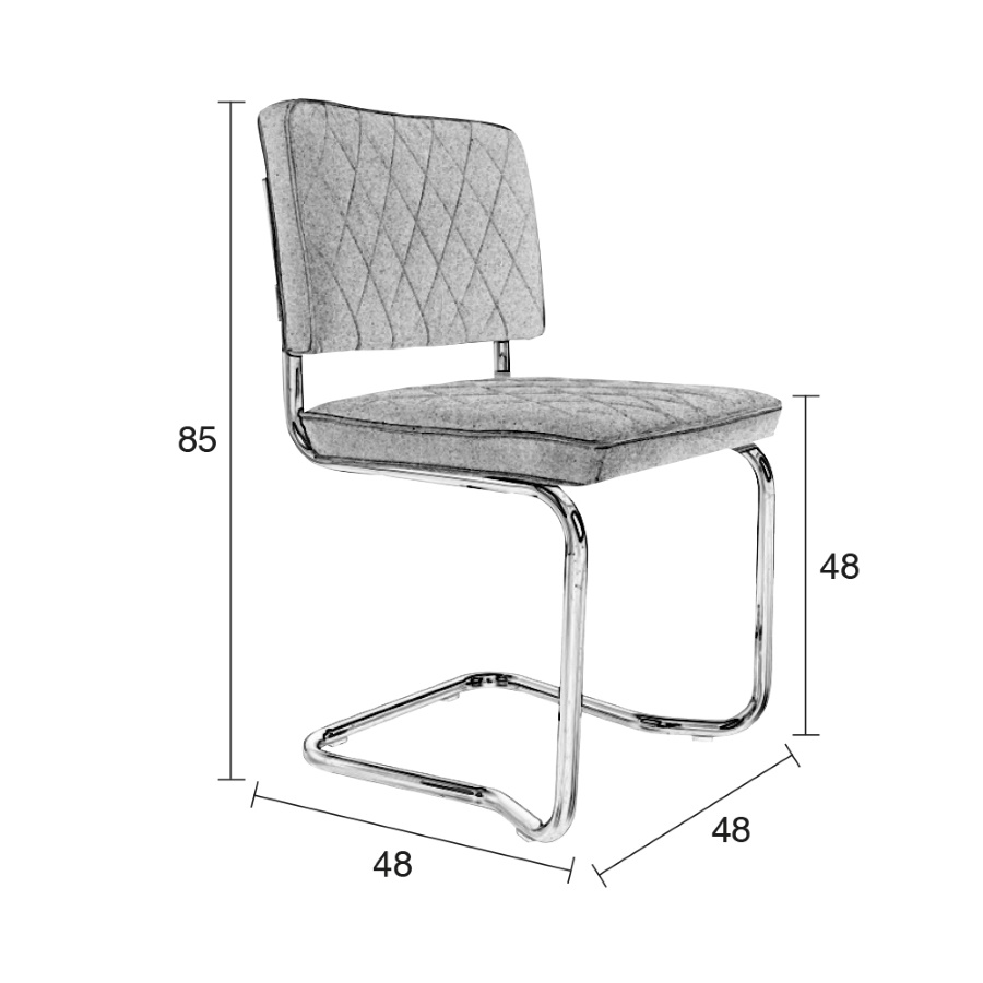 Стул Diamond Kink серый Zuiver 1100277 - Вид №9