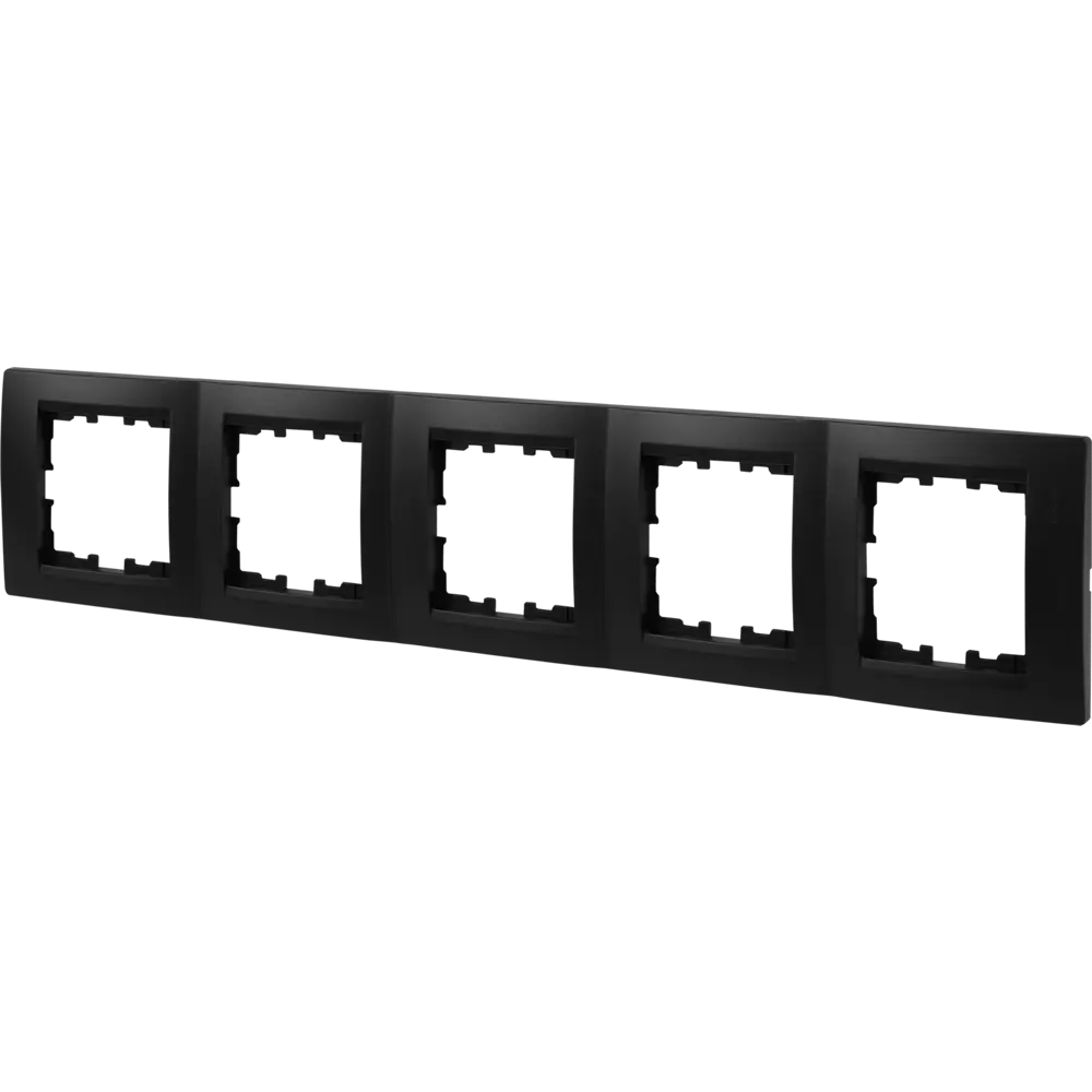 Рамка для розеток и выключателей Lezard Karina 5 постов горизонтальная цвет черный бархат STLM-2002908 - Вид №1