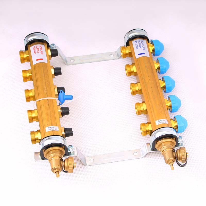 Коллекторная группа HKV с регулировочными и термостатическими вентилями WATTS Ind 1"x3/4"ЕК 5 выходов 10004178 - Вид №1