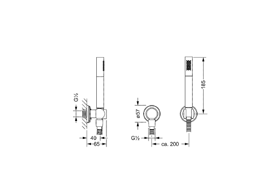 Душевой гарнитур для настенного монтажа JOERGER Belledorновинка 638.13.205.000 - Вид №1