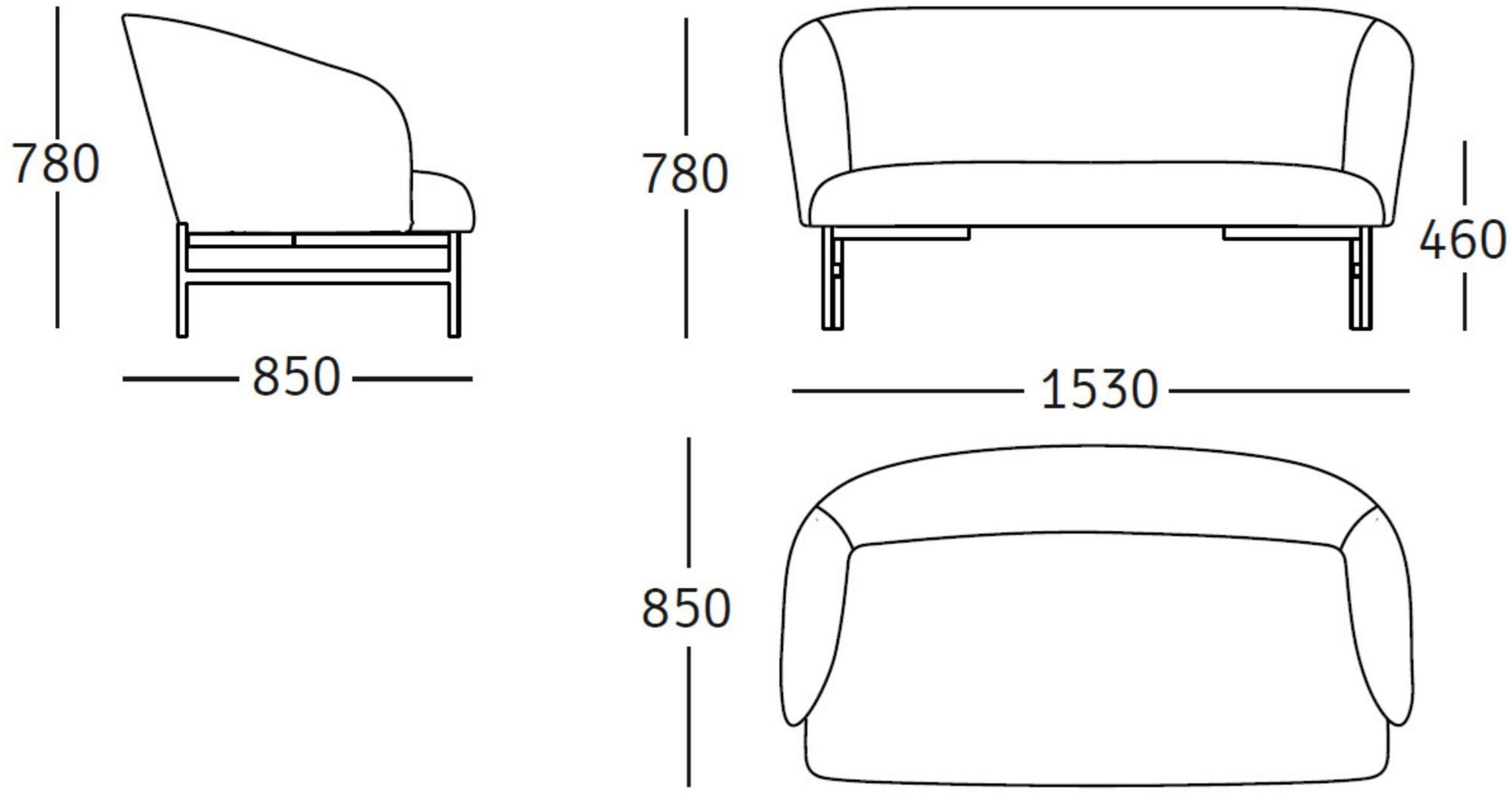 ROSSIN Диван из акриловой ткани Kamal wood sun-id-1416633 - Вид №5