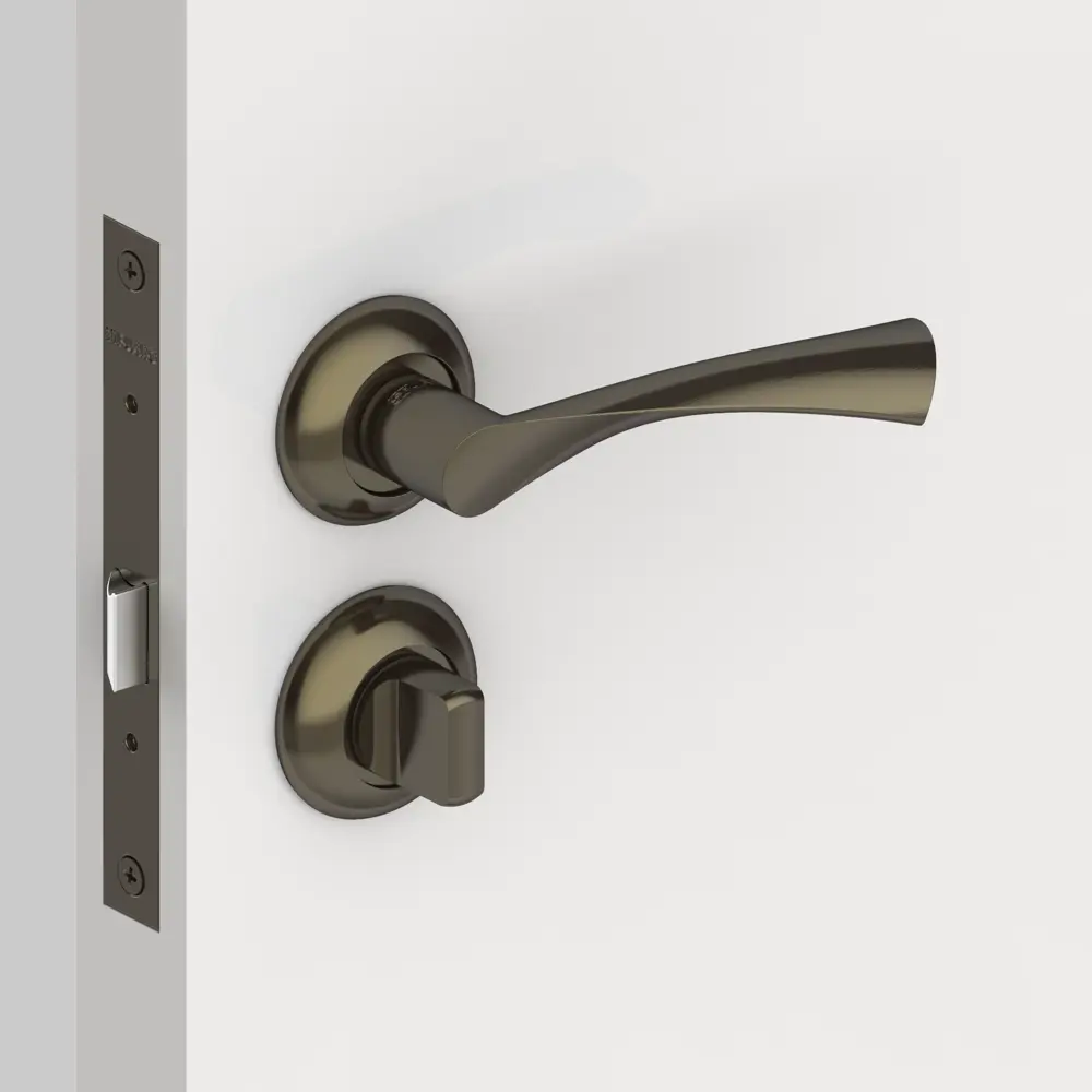 Комплект дверных ручек с запиранием SET45/Z PRIMA RM/HD AB-6 цвет бронза FUARO STLM-2030421 - Вид №5