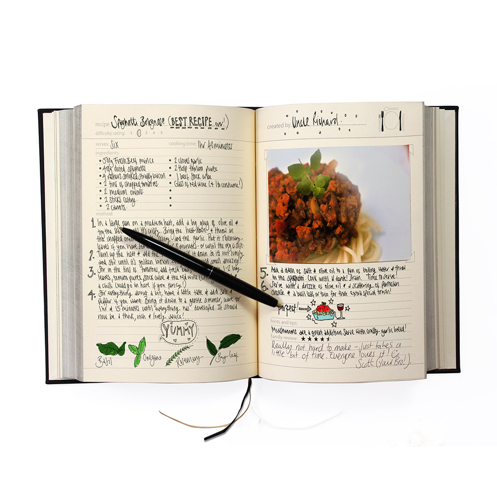 SK MYRECIPES2 Семейная кулинарная книга my family чёрная Suck UK  - Вид №9