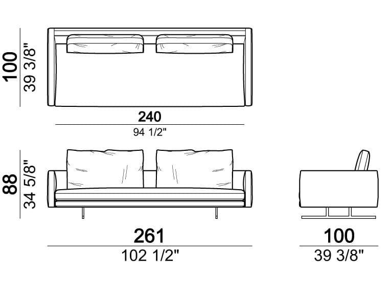 3-местный тканевый диван Arketipo MOSS ARCH-00027706 - Вид №2