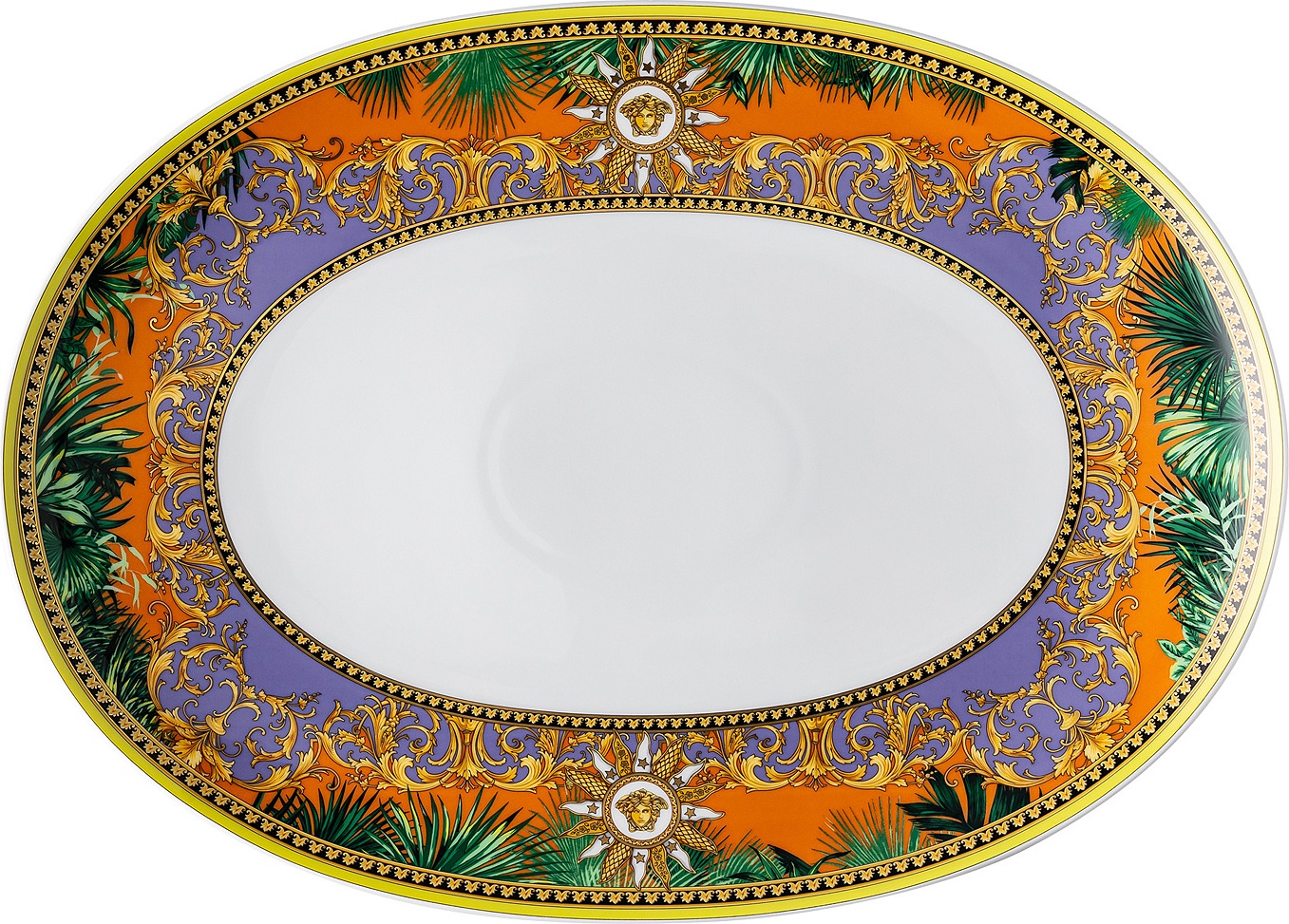 10660720 Rosenthal Versace Блюдо овальное Rosenthal Versace Мир джунглей 38см, фарфор Фарфор 