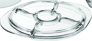 10592854 Vidivi Набор из 4 предметов Vidivi "Риалто": менажница 32х36см, крышка 27,5см, чаша 12см, ложка Стекло