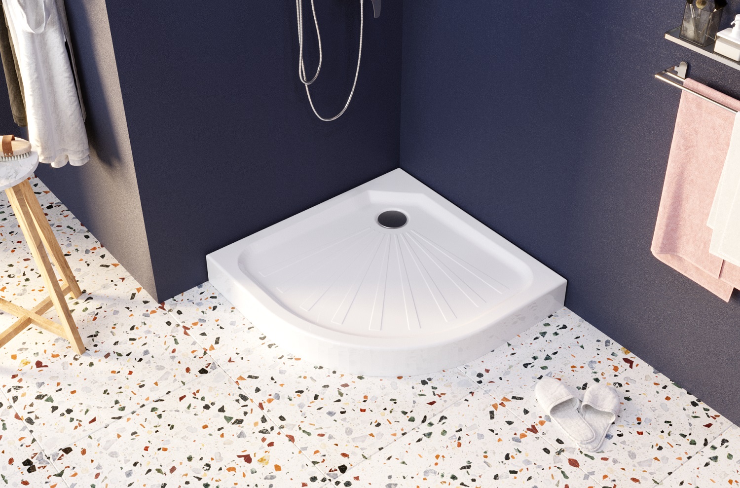 У60082 Поддон Tondo полукруглый 90х90 1 Marka  - Вид №1