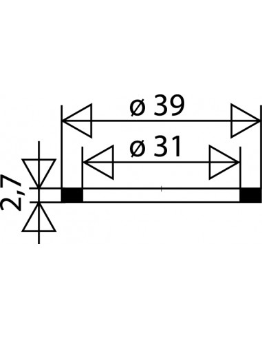 014100 005 01  Плоское соединение для гайки 1 "1/4, Д. 39 x 31 x 2,7 мм, черная резина, 2 шт. Valentin Чернить  - Вид №2