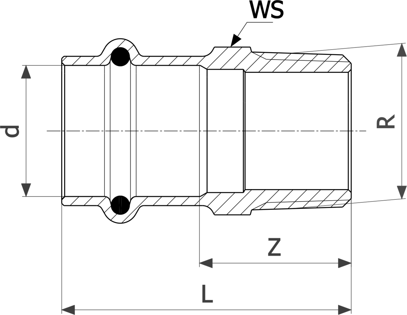 297 985 Модель 2211 Трубопроводные системы  Sanpress  Переходники/​переходные угольники Santreyd  - Вид №3