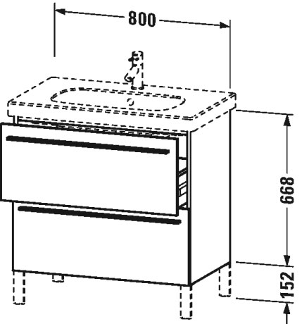 XL651605151 X-Large Тумбочка напольная Сосна коричневая, декор Duravit - Вид №1