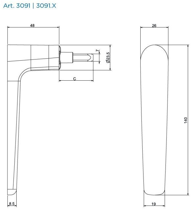 MASTER ITALY Оконная ручка из литого алюминия sun-id-1372872 - Вид №23