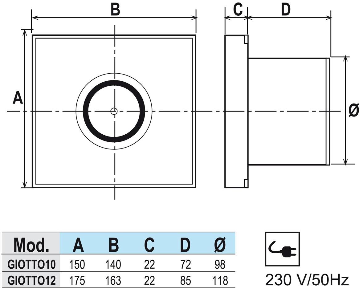 First Corporation Настенный осевой вентилятор La ventilazione Giotto10a - Вид №4