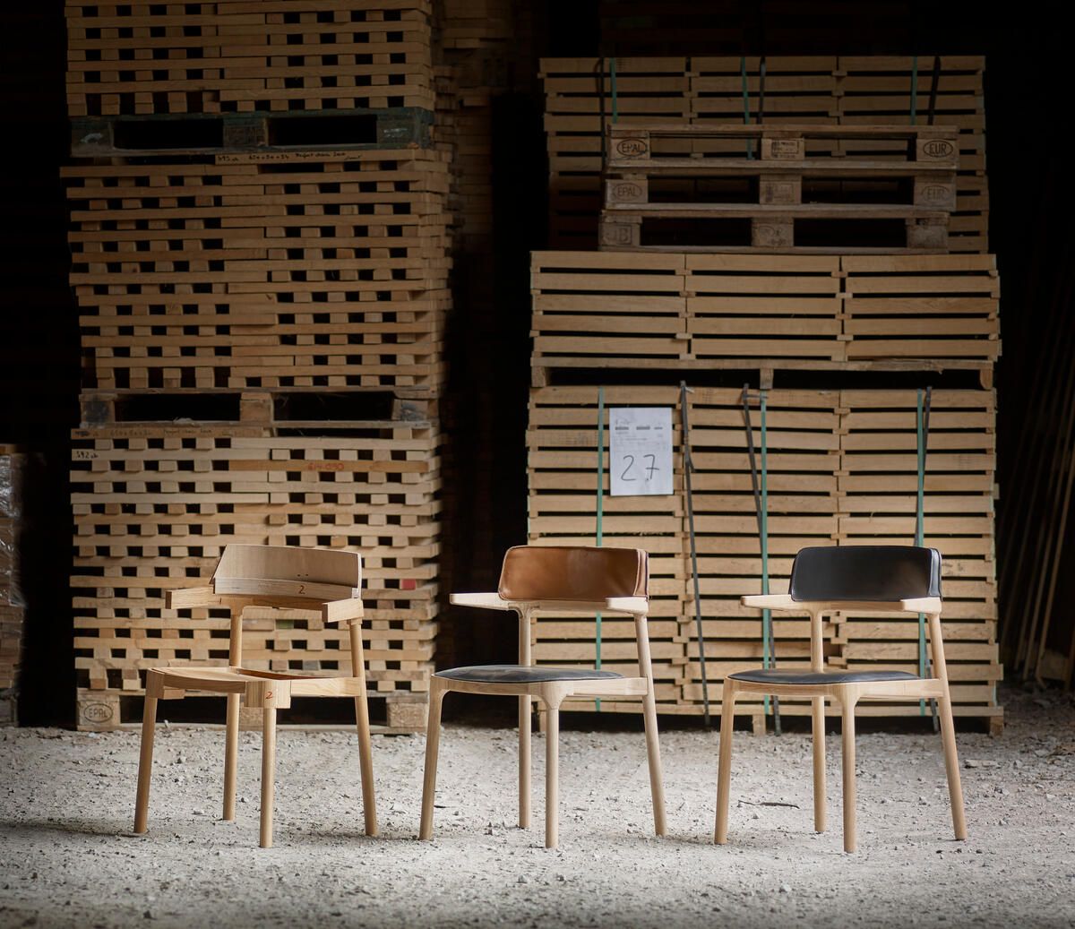 Деревянный штабелируемый стул с мягким сиденьем ALKI ORRIA ARCH-00091551 - Вид №24