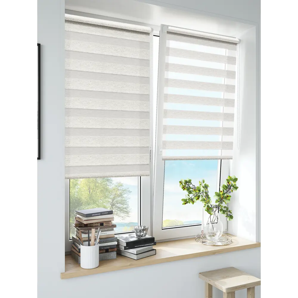 Штора рулонная день-ночь Valencia 60x160 см кремовая MIAMOZA Коллекция 2024г STLM-2117697 - Вид №3