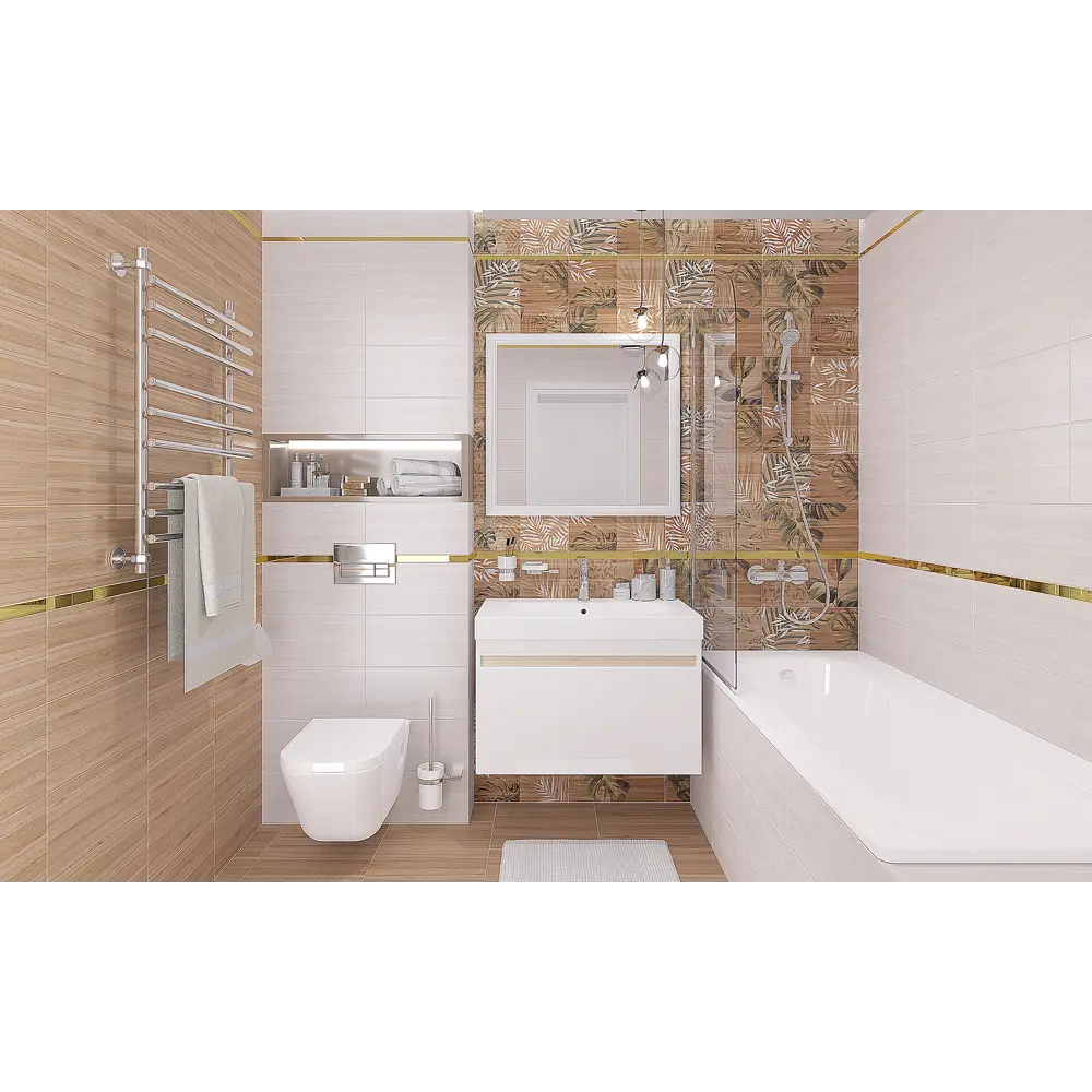 Плитка настенная Organic 20х40 см 1.2 м² цвет коричневый Santreyd STLM-2049968 - Вид №3