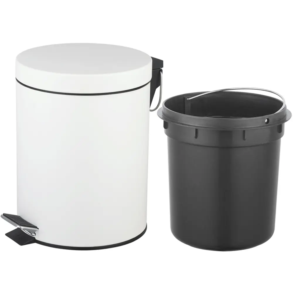 Контейнер для мусора для ванной KONSENSA Терни 5 л сталь цвет белый STLM-2097858 - Вид №3