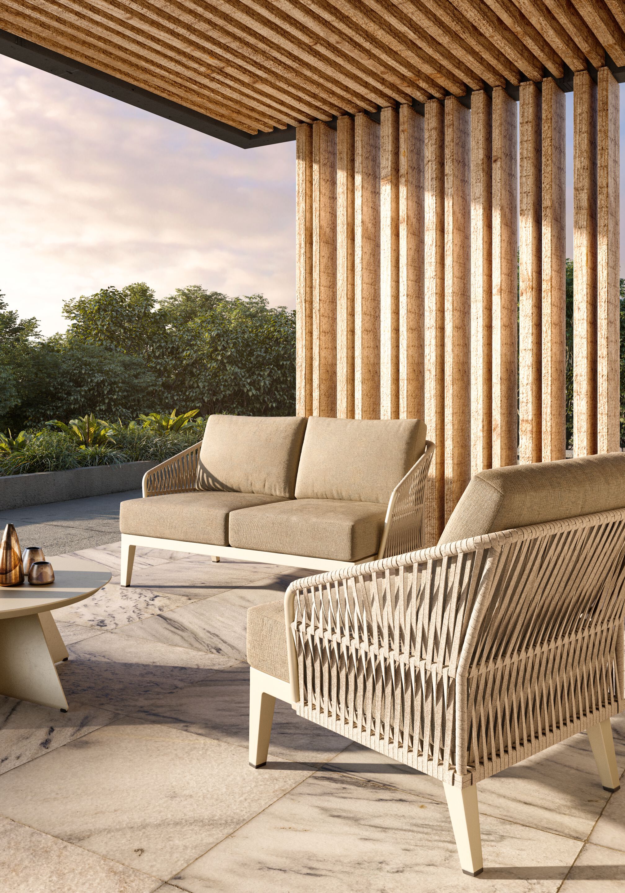 Тканевый стул для сада с металлическим каркасом VINEKO Mia ARCH-00052314 - Вид №3